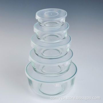 Daily Used and Durable 5-piece Glass Bowl Set, Comes in Different Sizes, Available in Microwave Oven